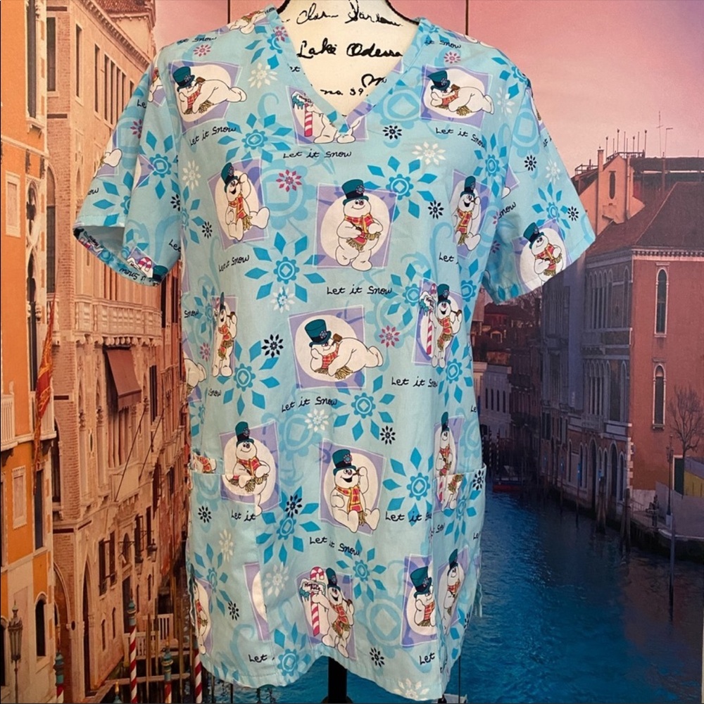 Frosty the Snowman Medium Scrub Top